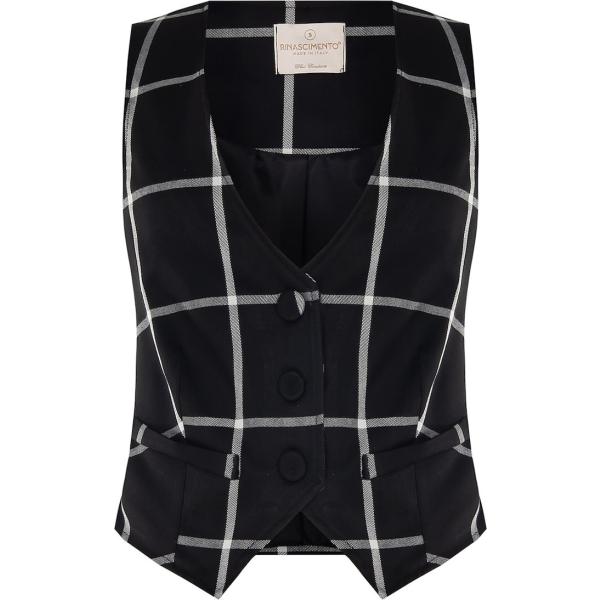 gilet Rinascimento nero a quadri