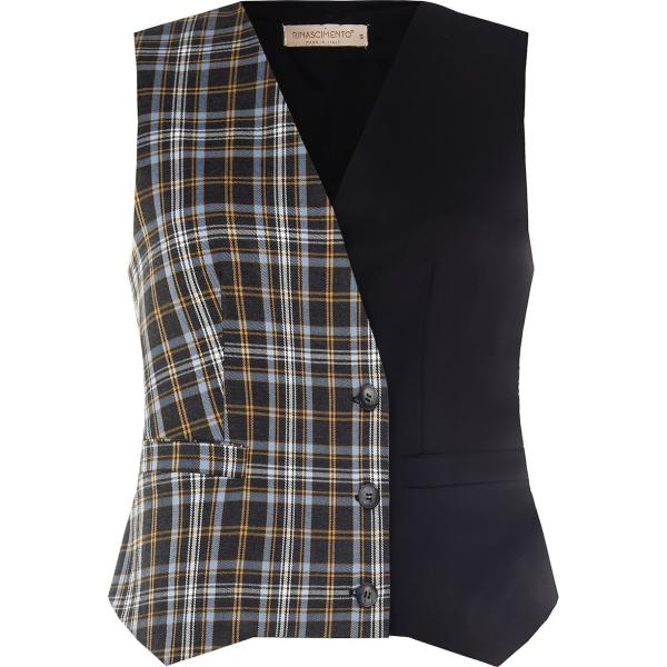 gilet Rinascimento nero a quadri