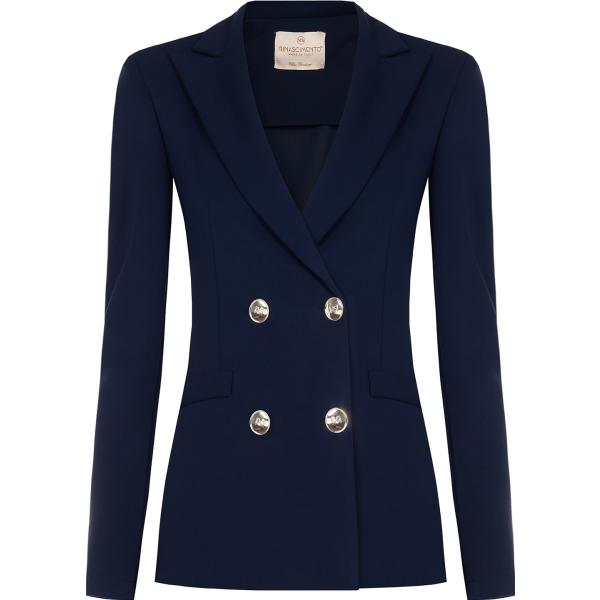 blazer Rinascimento blu tinta unita