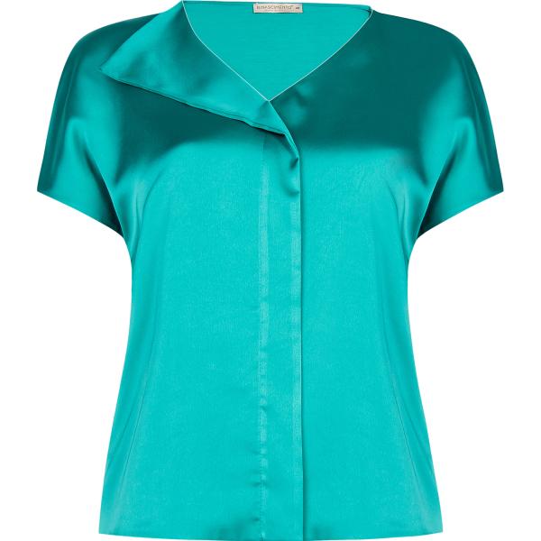 bluse Rinascimento blu tinta unita