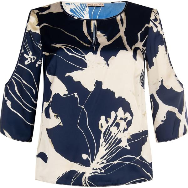 bluse Rinascimento blu con stampe