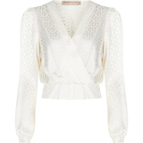 bluse Rinascimento bianco con stampe
