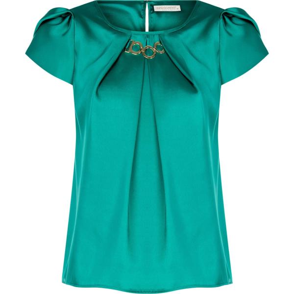 bluse Rinascimento verde tinta unita