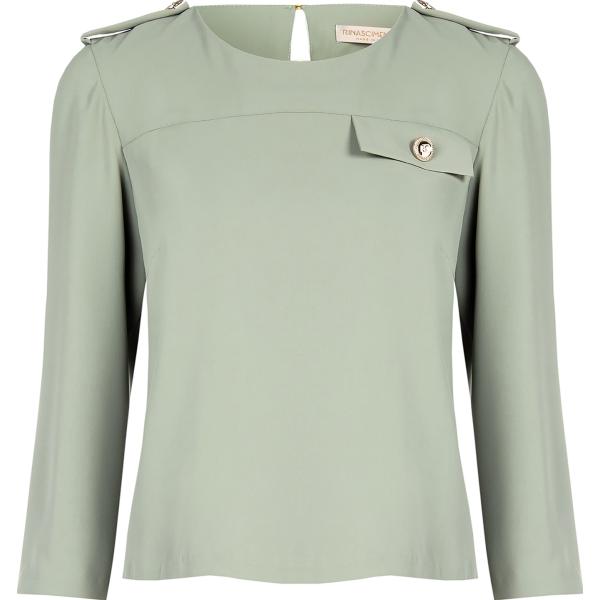 bluse Rinascimento grigio tinta unita