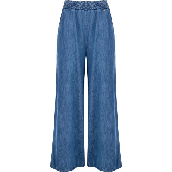 pantaloni Rinascimento blu tinta unita