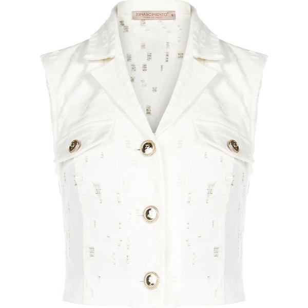gilet Rinascimento bianco tinta unita