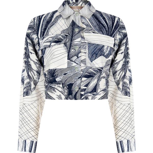 blazer Rinascimento grigio con stampe