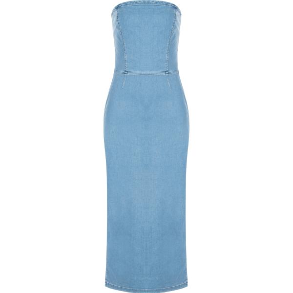 vestiti midi/longuette Rinascimento blu tinta unita