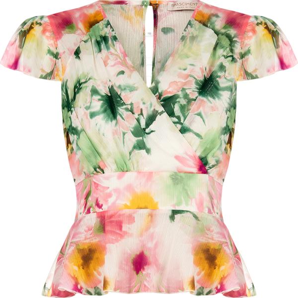 top Rinascimento bianco con stampe