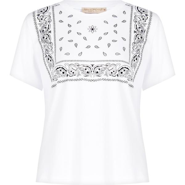 t-shirt Rinascimento bianco con stampe