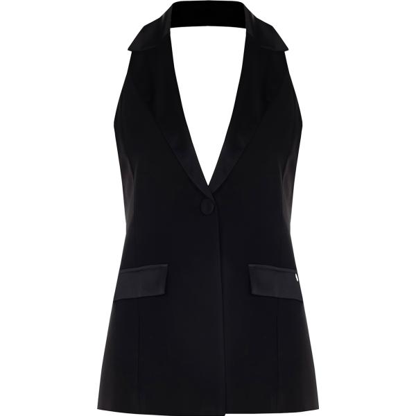 gilet Rinascimento nero tinta unita