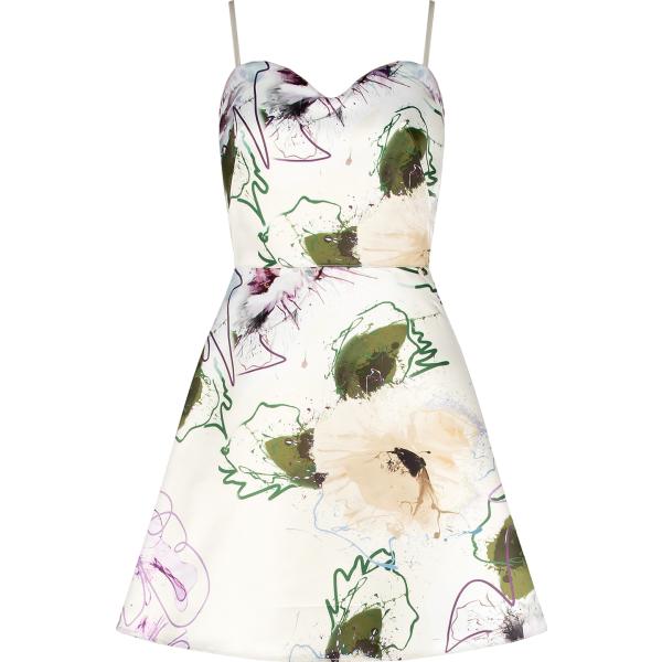 vestiti corti Rinascimento bianco con stampe