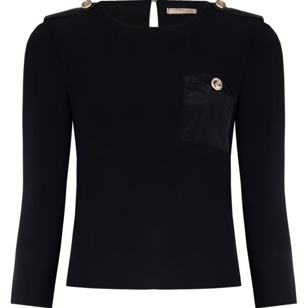 bluse Rinascimento nero tinta unita