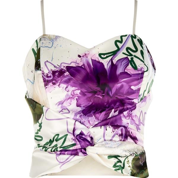top Rinascimento bianco con stampe