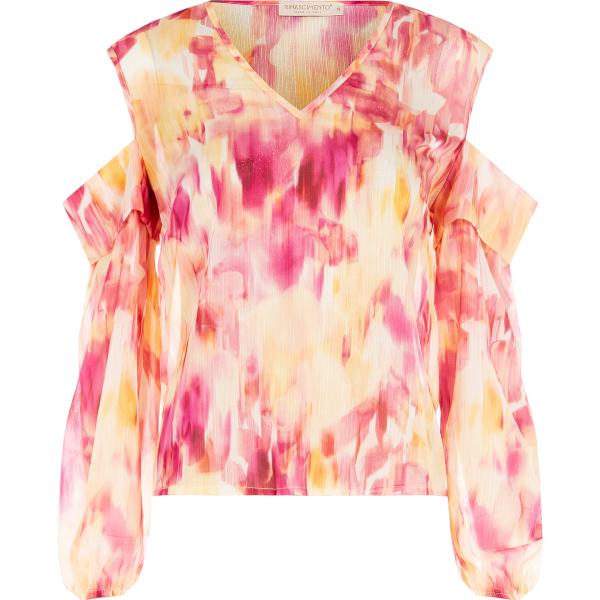 bluse Rinascimento marrone con stampe