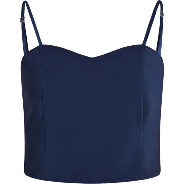 top Rinascimento blu tinta unita