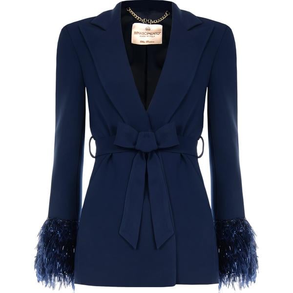 blazer Rinascimento blu tinta unita