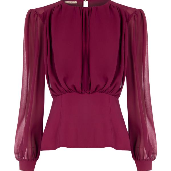 bluse Rinascimento rosso tinta unita