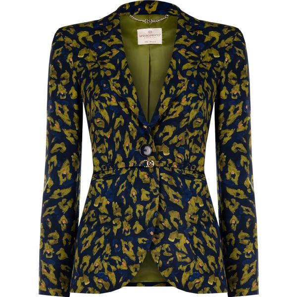 blazer Rinascimento verde animalier
