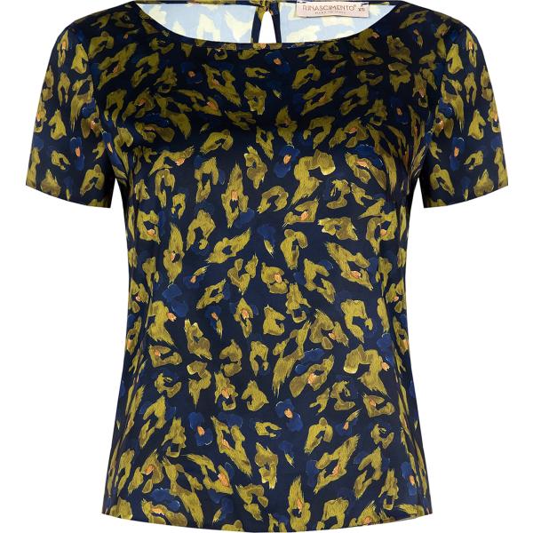 bluse Rinascimento nero animalier