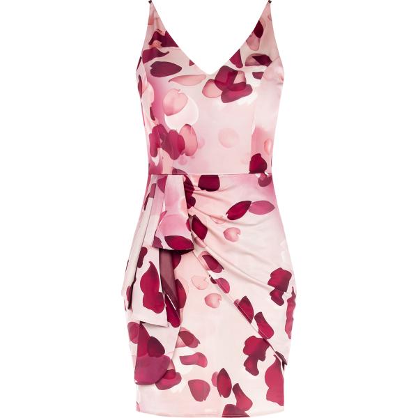 vestiti a tubino Rinascimento rosa con stampe