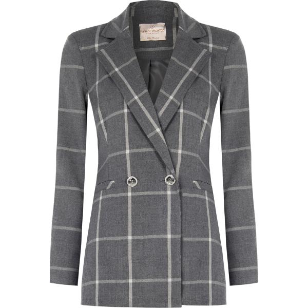 blazer Rinascimento grigio a quadri