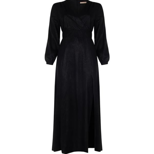 vestiti lunghi Rinascimento nero con stampe