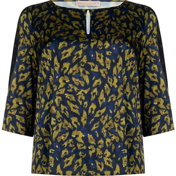 bluse Rinascimento nero animalier