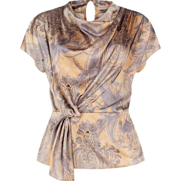 bluse Rinascimento marrone con stampe