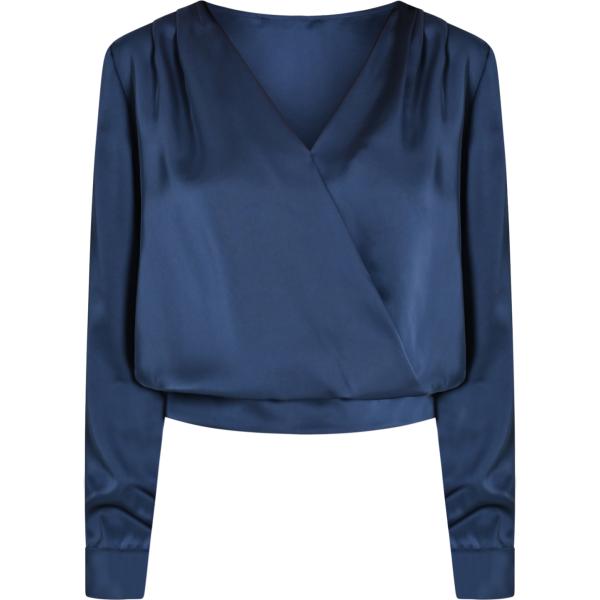 bluse Rinascimento blu tinta unita