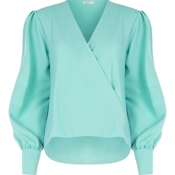 bluse Rinascimento blu tinta unita