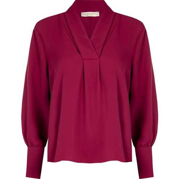 bluse Rinascimento rosso tinta unita