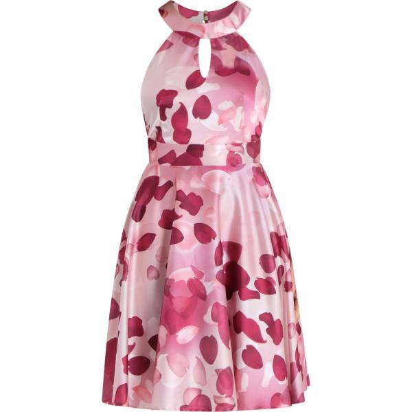 vestiti corti Rinascimento rosa con stampe