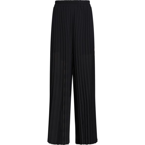 pantaloni a palazzo Rinascimento nero tinta unita