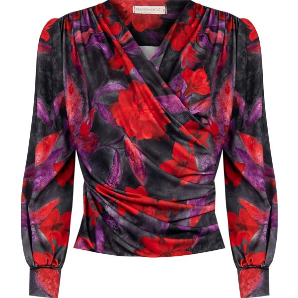 bluse Rinascimento nero con stampe