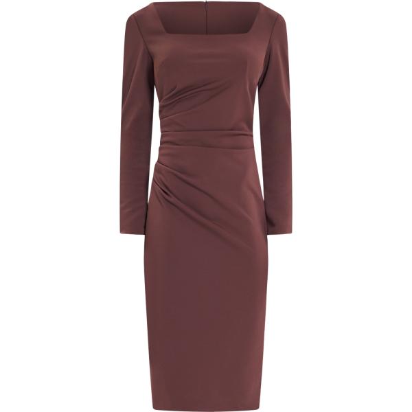 vestiti a tubino Rinascimento marrone tinta unita