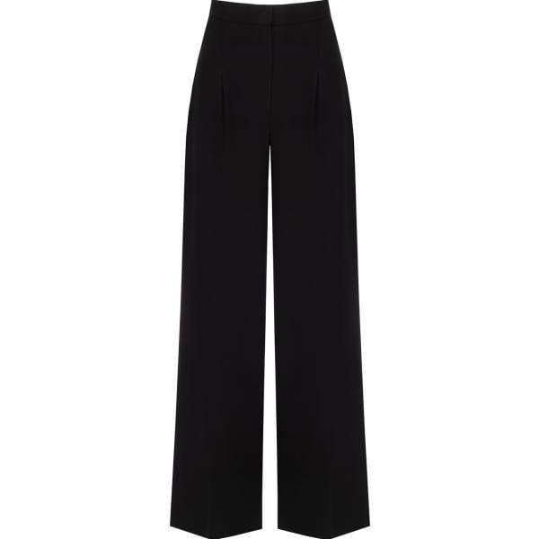 pantaloni a palazzo Rinascimento nero tinta unita