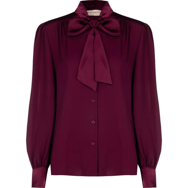 bluse Rinascimento rosso tinta unita