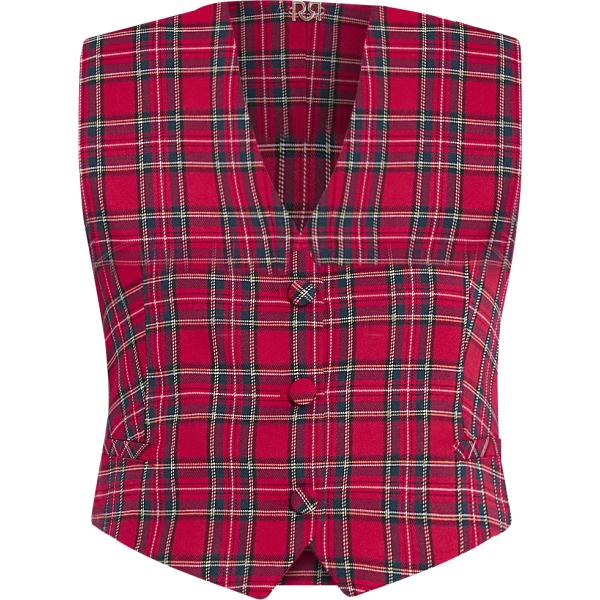gilet Rinascimento rosso scozzese