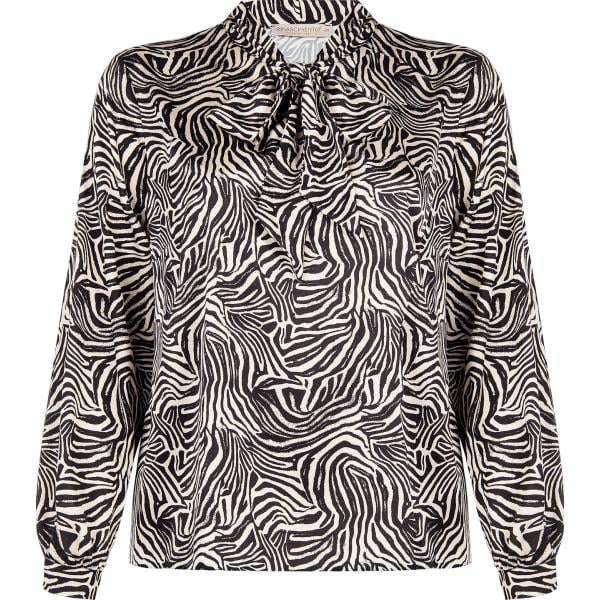 bluse Rinascimento grigio con stampe