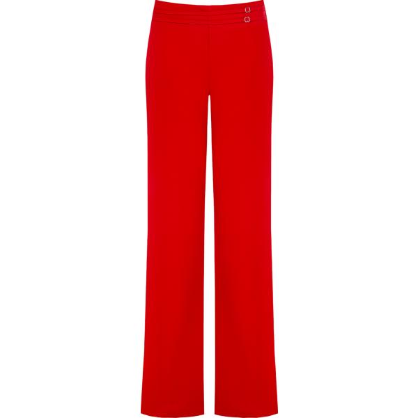 pantaloni a palazzo Rinascimento rosso tinta unita
