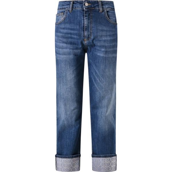 jeans dritti Rinascimento blu tinta unita