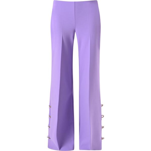 pantaloni a palazzo Rinascimento viola tinta unita