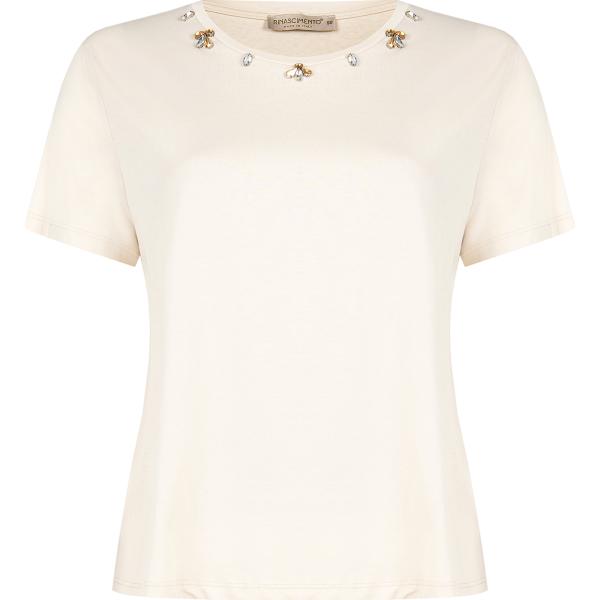 t-shirt Rinascimento bianco tinta unita