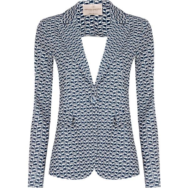 blazer Rinascimento grigio con stampe
