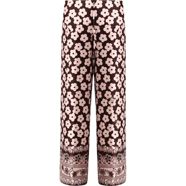 pantaloni a palazzo Rinascimento multicolore con stampe
