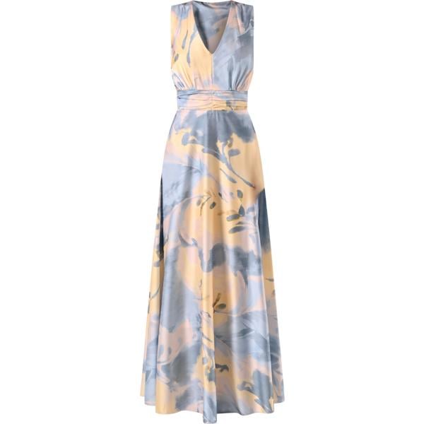 vestiti lunghi Rinascimento viola con stampe