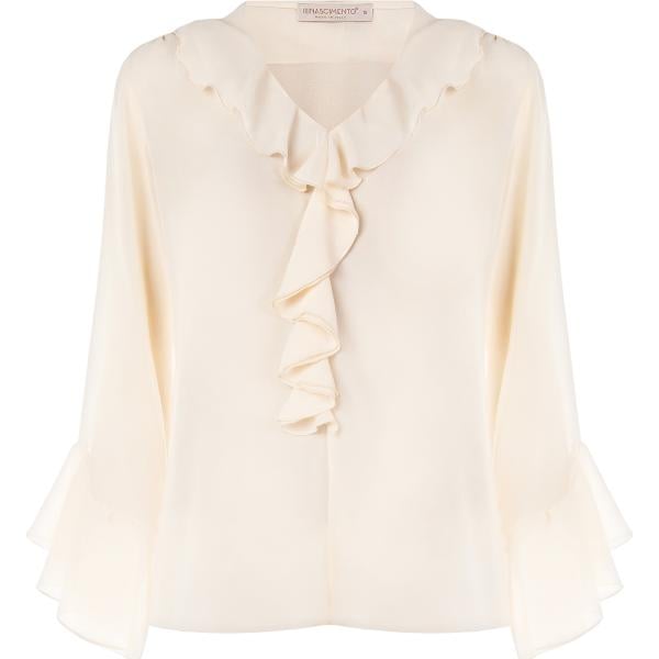 bluse Rinascimento bianco tinta unita