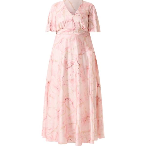 vestiti lunghi Rinascimento rosa con stampe