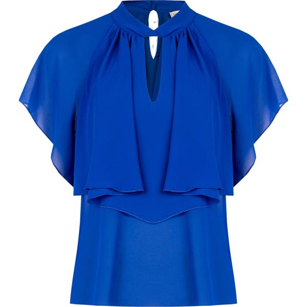 bluse Rinascimento blu tinta unita